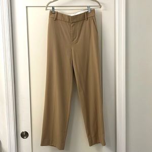 VINCE Wool-blend Straight-leg Full Length Drapey Camel Trousers, Sz 2